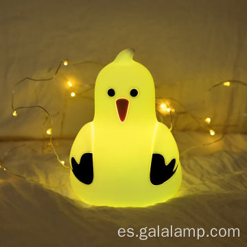 Lámpara de silicona animal de gaviota con luz táctil recargable